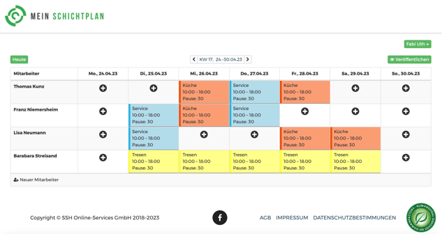 Kostenlose Software von mein-dienstplan.de