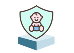 Icon für Kita mit einem Baby in Windeln