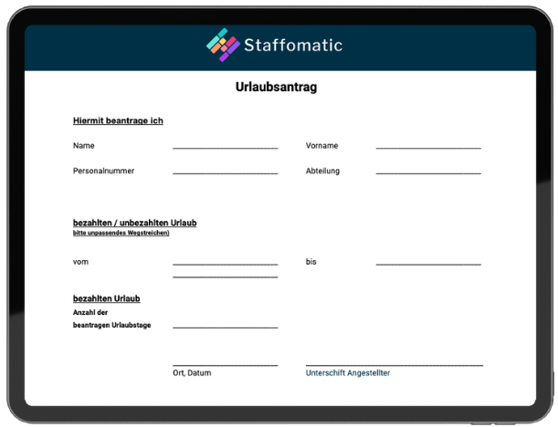 Urlaubsantrag Vorlage: Einfach & Schnell Urlaube Planen mit Staffomatic