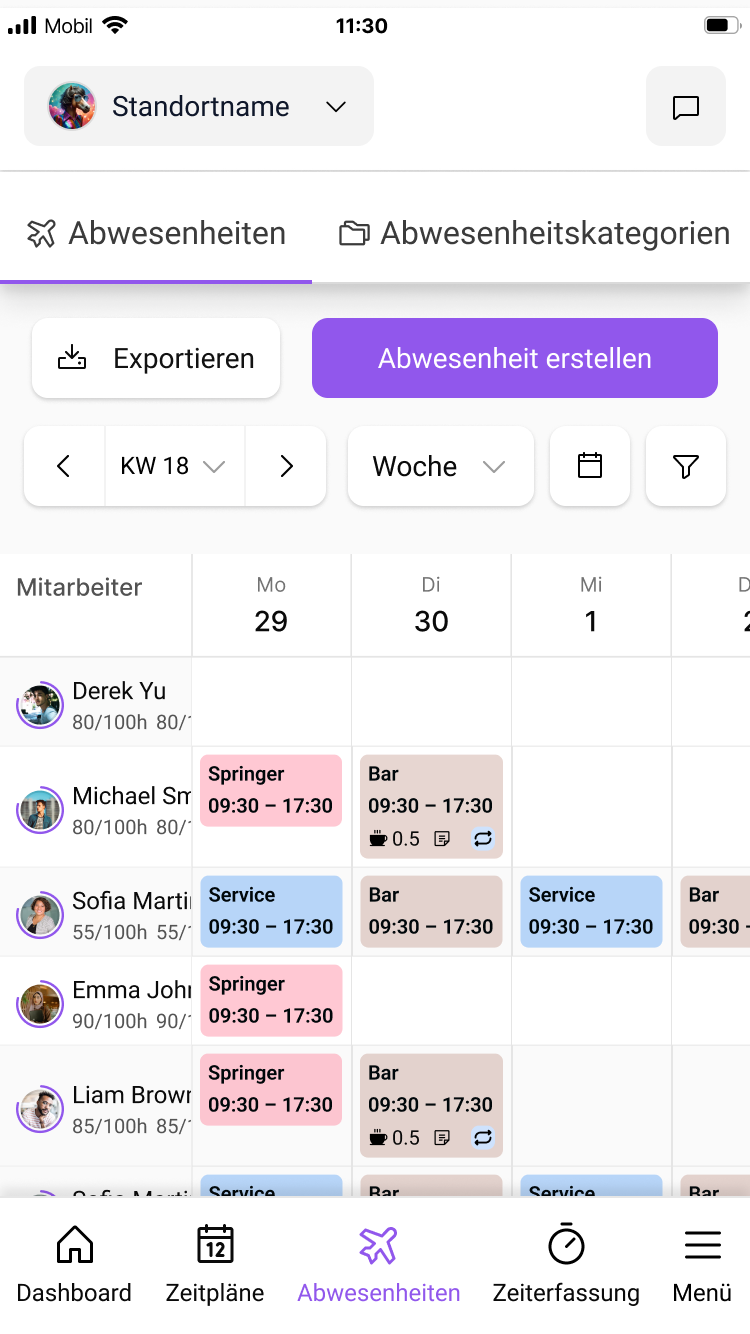 2.0 Relaunch Abwesenheiten mobil iphone