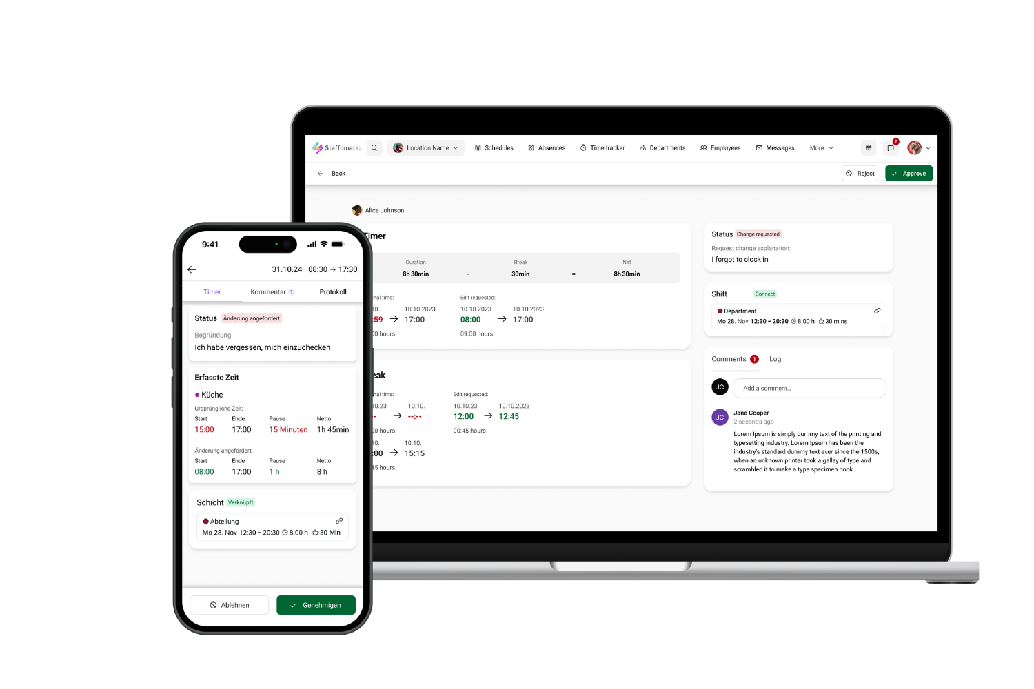2.0 Relaunch Zeiterfassung mockup Collage