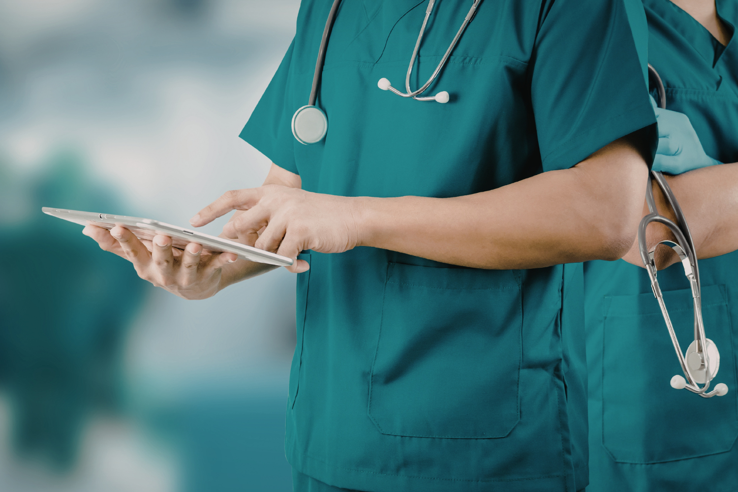 mood stock krankenhaus arzt tablet