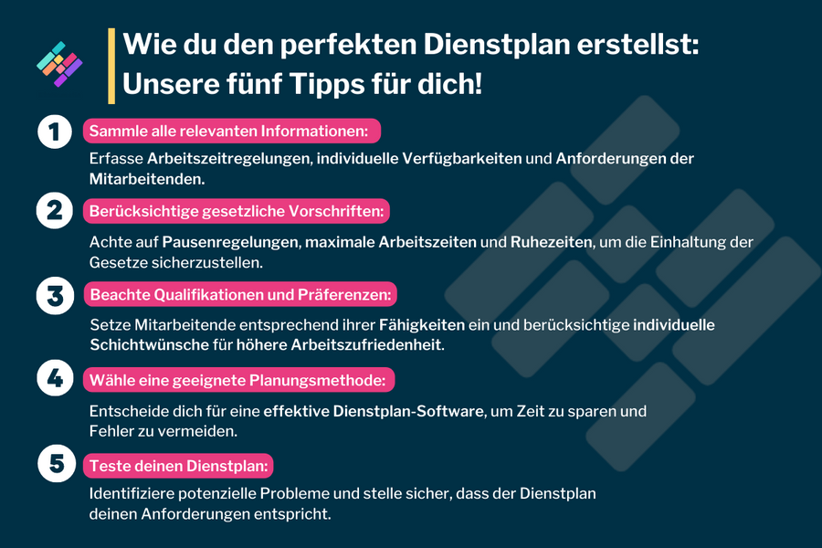 Dienstplan erstellen: 5 Tipps für deine perfekte Dienstplanung